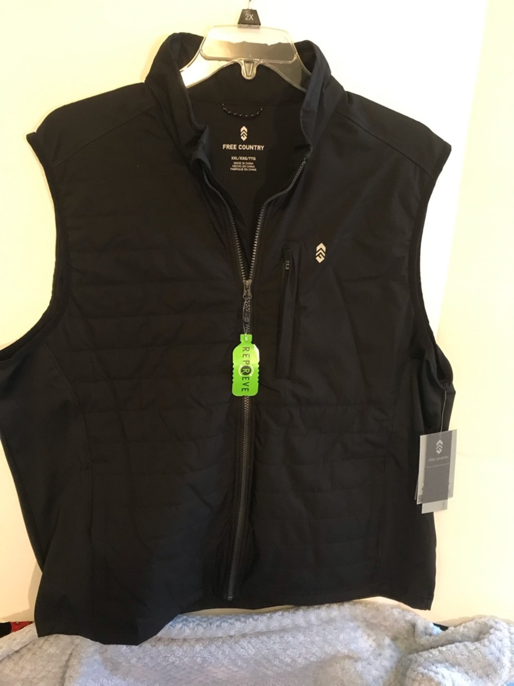 Free Country Men’s Black Performance Stretch Quilted Vest Sz XXL